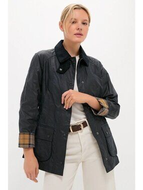 BARBOUR Beadnell Wax Jacket Navy Size 12 NWT